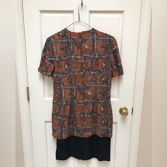 Ladies Earth Tone Print Dress, Size 10 - Picture 2 of 3